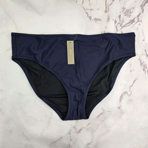 J Crew Swim Bottom Blue Mid Rise Bikini Full Coverage Bathing Suit BF161 - Picture 1 of 10